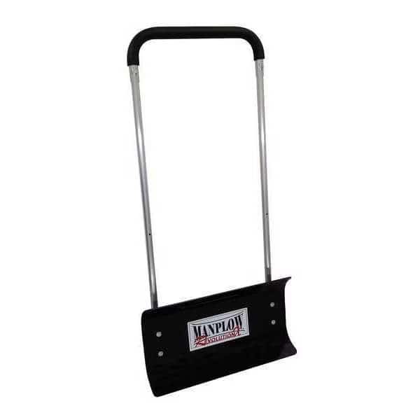 Snow Pusher, 24 in W x Plastic Blade, 50 in L Aluminum Handle