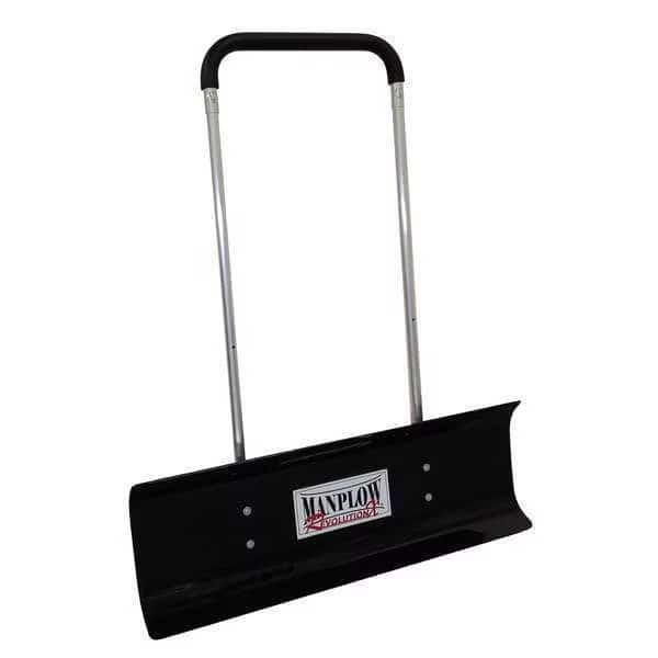 Snow Pusher, 40 in W x Plastic Blade, 50 in L Aluminum Handle