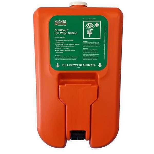 Eyewash Station, Orange, Portable, 10 gal., HUGHES SAFETY SHOWERS, Mfr# 10GFEW