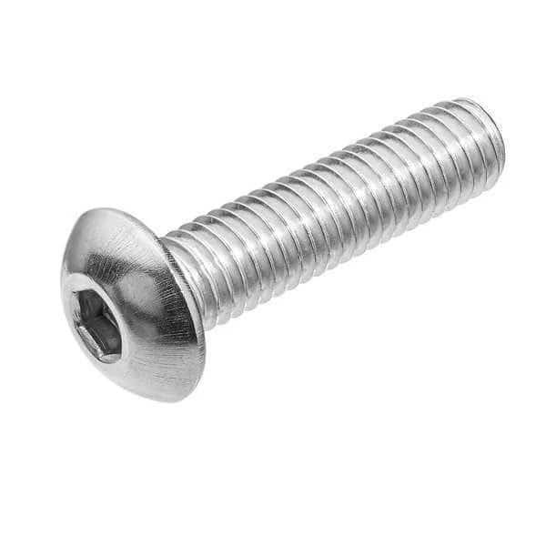 1/4"-20 x Button, Socket Head Cap Screw, Passivated 316 Stainless Steel, 25 PK