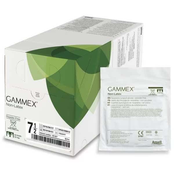 Gammex(R), Disposable Gloves, Neoprene, Powder-Free, S ( 7 ), 50 PK, Green