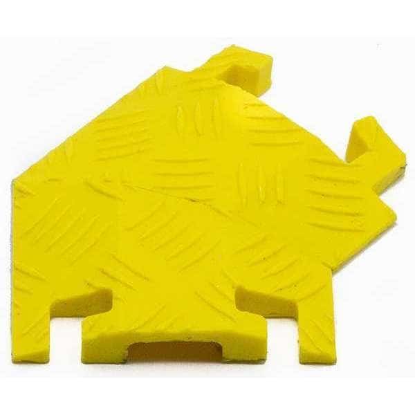 Cable Protector 45 Deg Right Turn, 3/4 in H, 7 in L, 5-1/4 in W, 1 Channel, Polyurethane, Yellow