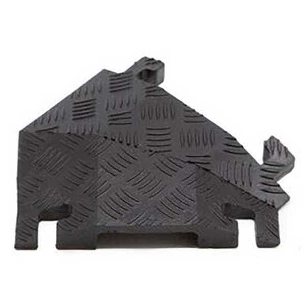 Cable Protector 45 Deg Right Turn, 1-1/2 in H, 12 in L, 10-1/4 in W, 1 Channel, Polyurethane, Black