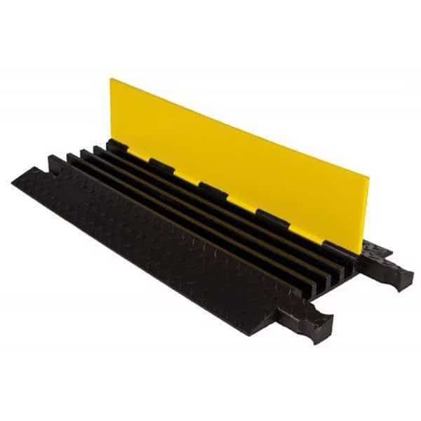 Cable Protector, 4 Channel, 3 ft L, 18" W, Yellow Jacket, Mfr#: YJ4-125-Y/B