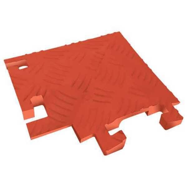 Cable Protector 90 Deg Left Turn, 1-1/2 in H, 12 in L, 12 in W, 1 Channel, Polyurethane, Orange