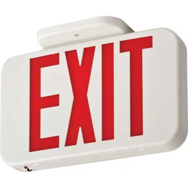 LED Exit Sign, White, 1 or 2 Face(s), LED, Nickel-Metal Hydride