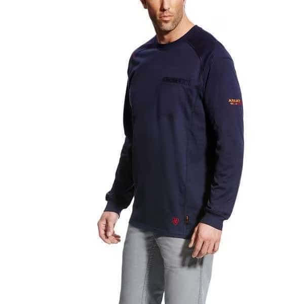 Men's FR Crew Longsleeve Tee, 8.7 cal/sq cm, XL, Cotton