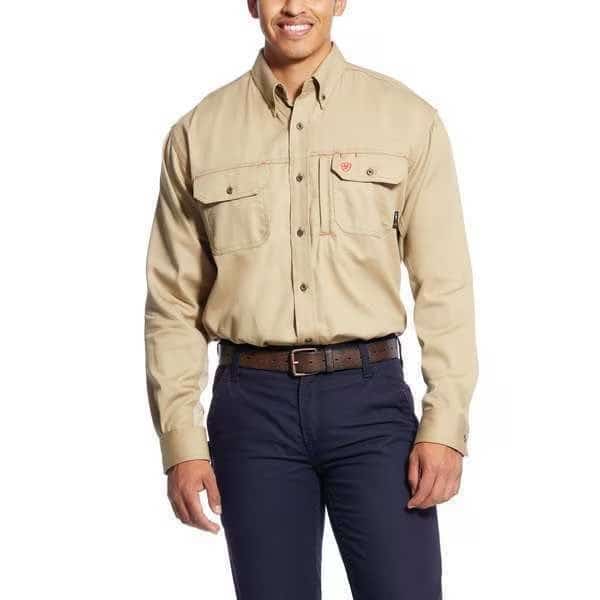 Men's Flame-Resistant Shirt, 8.9 cal/sq cm, M, Cotton
