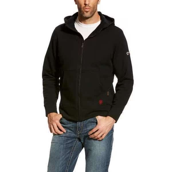 Flame-Resistant Full Zip Hoodie, 21.2 cal/sq cm, 3XL, 11 oz Zipper Closure