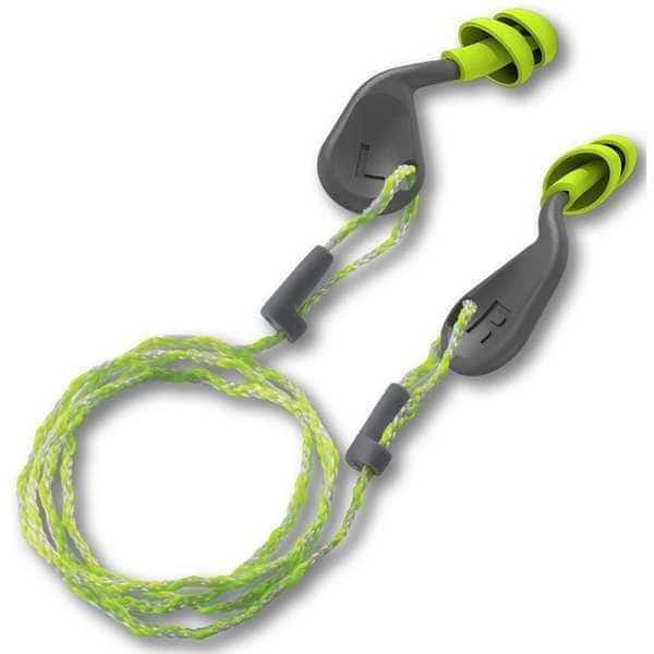 simpleFit Reusable TPE Ear Plugs, Flanged Shape, 25 dB, Yellow, 48 PK