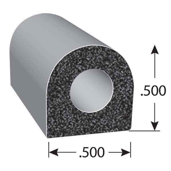 Seal, EPDM Rubber, Black, 50 ft L