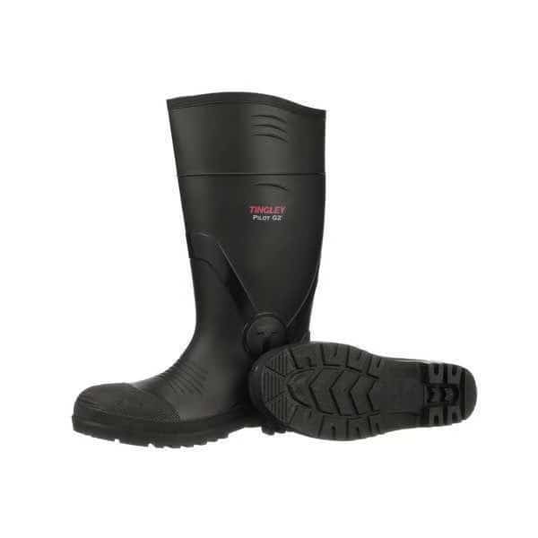 Men's Pilot G2 Tall Rubber Boots, Composite Toe, Black, 10