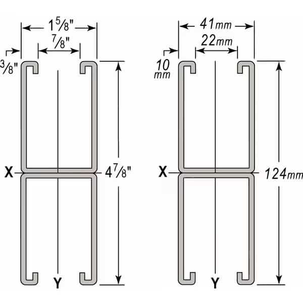 HG Strut, Combo, 1-5/8x4-7/8", 10 ft.