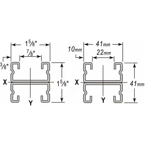 PG Strut, Combo, 1-5/8x1-5/8", 10 ft.