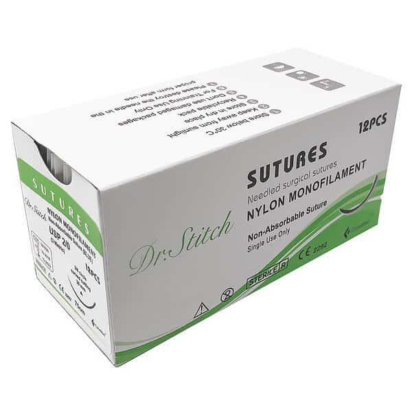 Training Sutures with Thread, Nylon, 2/0