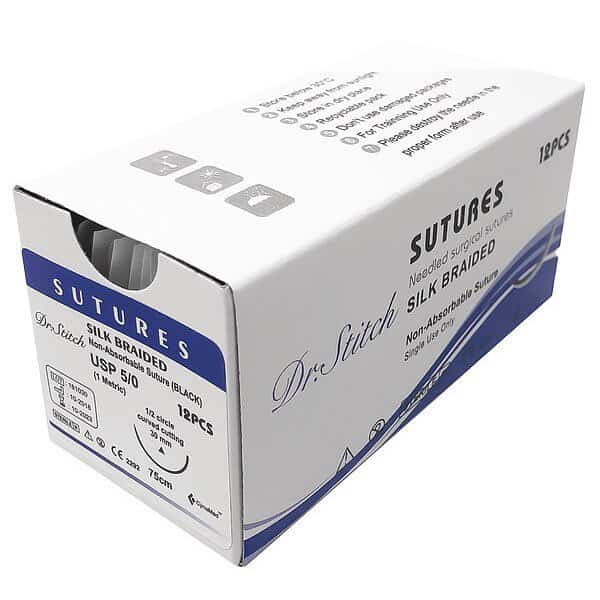 Training Sutures with Thread, Silk, 5/0