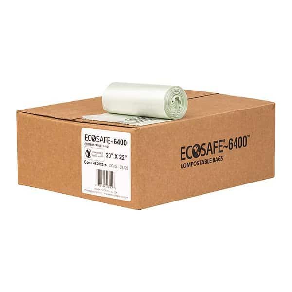 Bag,Compostable,7 gal.,20 x 22",PK600, Mfr#: HB2022-6, ECOSAFE-6400