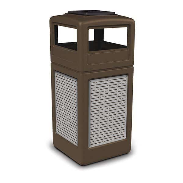 Waste Bin Ashtray Lid SS, Brown 42 gal., COMMERCIAL ZONE PRODUCTS, Mfr# 733006299