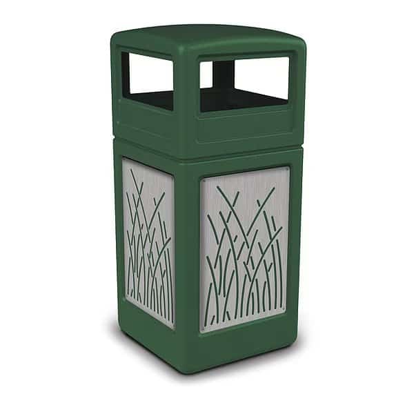 42 gal Trash Can, Green, Stainless Steel, Commercial Zone Products, Mfr#: 732916099