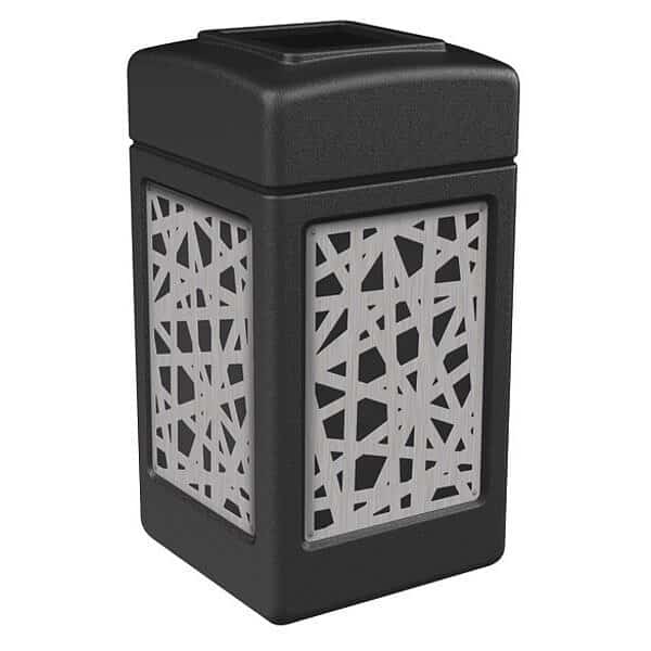 42 gal Trash Can, Black