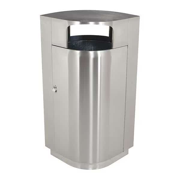 Waste Container, Stainless Steel, 40 gal.