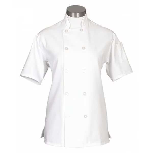 Chef Coat,White,C100P,L/SLG, Mfr#: 83202, FAME FABRICS