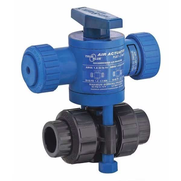 Air Actuatd Ball Vlve, PVC, 3/8", Fkm, Sockt