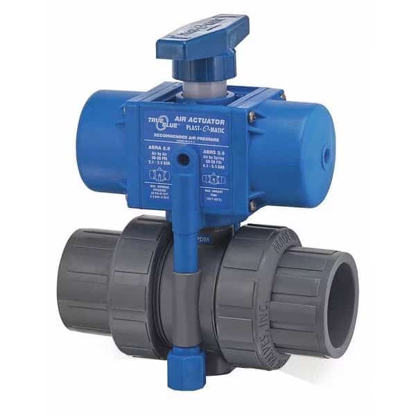 Air Actuated Ball Valve,CPVC,3",Fkm,Npt, Mfr#: ABRA300VT-CP, TRUE BLUE