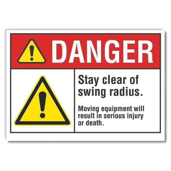 Danger Sign, 10 in Height, 14 in Width, Reflective Sheeting, Horizontal Rectangle, English