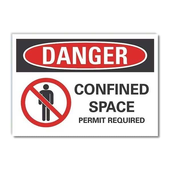 Decaldanger Confined Space, 5"x3.5", LCU4-0208-ND_5X3.5