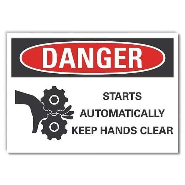 Danger Sign, 7 in Height, 10 in Width, Polyester, Vertical Rectangle, English