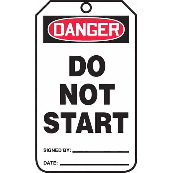 Danger Tag, Do Not Start, 5-3/4x3-1/4 in, Cardstock, 25/PK, ACCUFORM, Mfr# MDT190CTP
