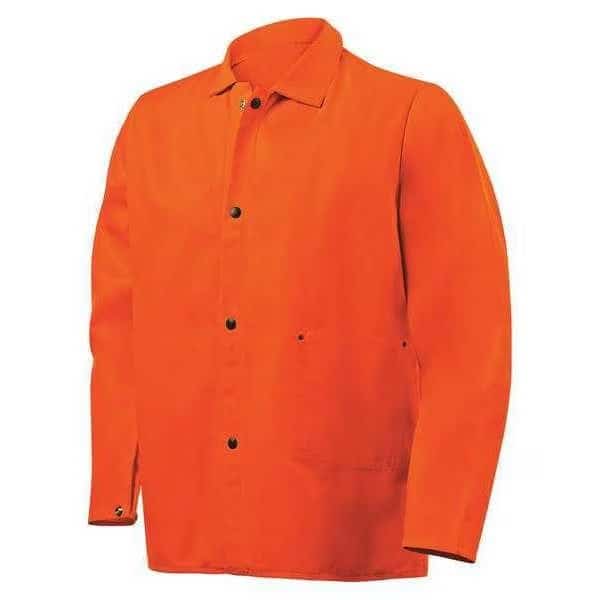 Welding Jacket, 4Xl, 9 oz Cotton, Snaps Closure
