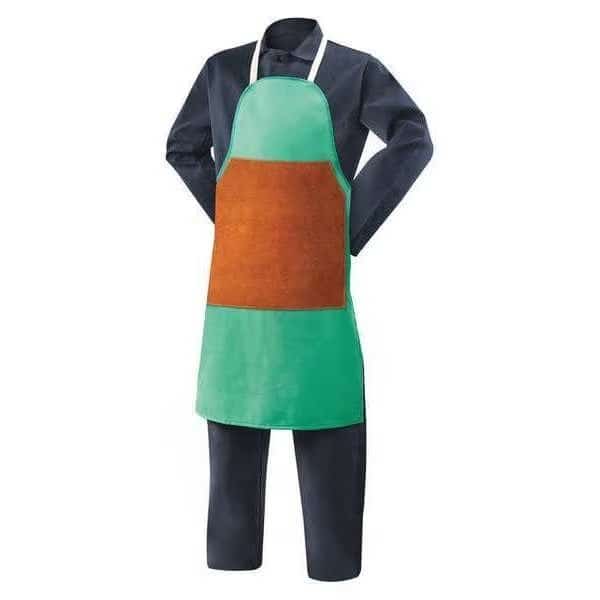 Cotton Bib Apron, Flame Resist, 36", Green