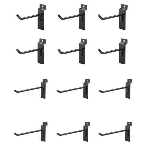Hooks, Plastic, 6-4" AND 6-6", Black, PK12