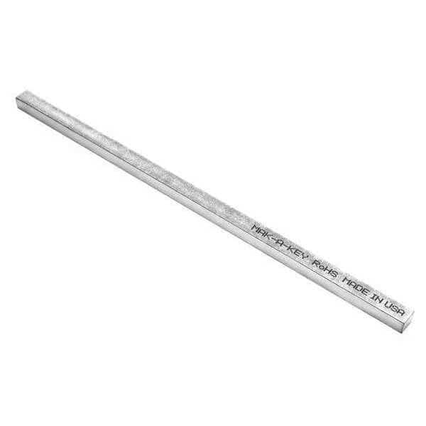 Bilateral Key Stock, 12 in L, 5/16 in W, 5/16 in H, Aluminum