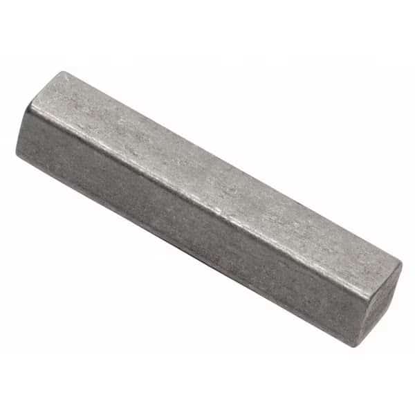 Undersized Machine Key, Square End, Steel, Plain, 6 in L, 3/8 in Sq