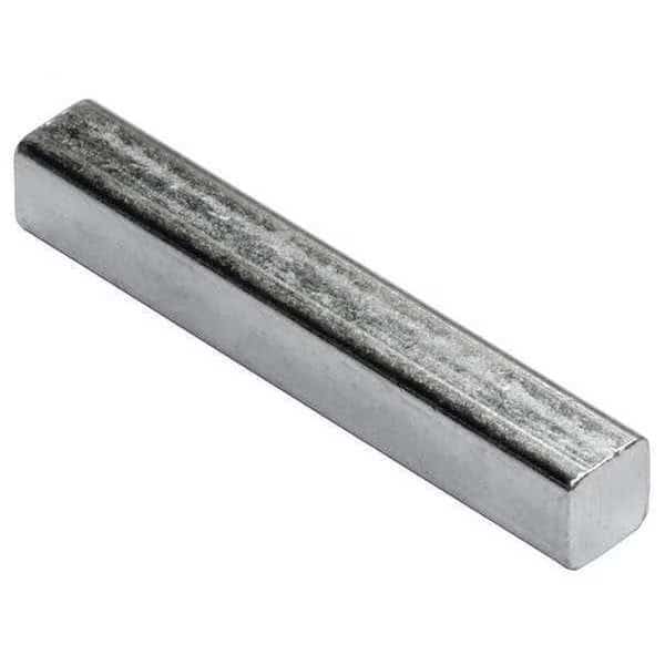 Undersized Machine Key, Square End, Steel, Zinc Clear Trivalent, 1/2 in L, 1/8 in Sq