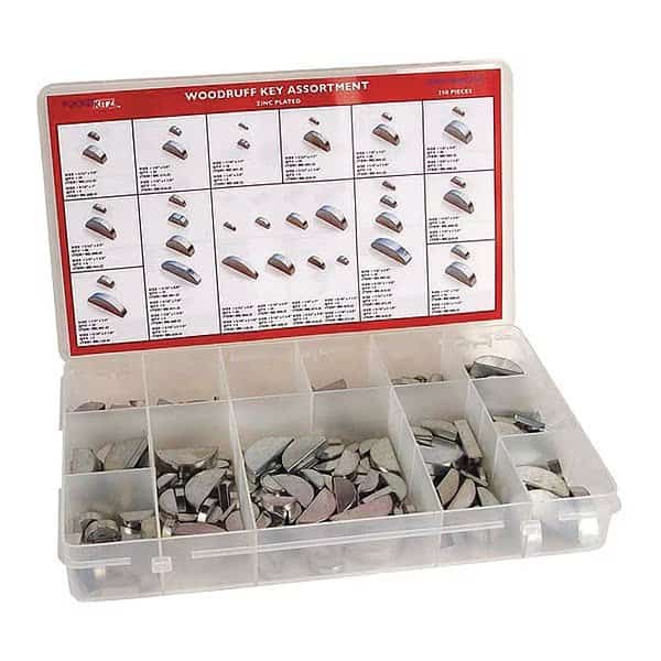 Woodruff Key Assortment, Steel, Plain