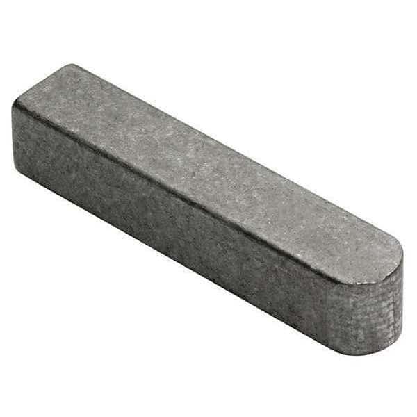 Undersized Machine Key, Round End, Carbon Steel, Plain, 1-7/8 in L, 3/8 in Sq