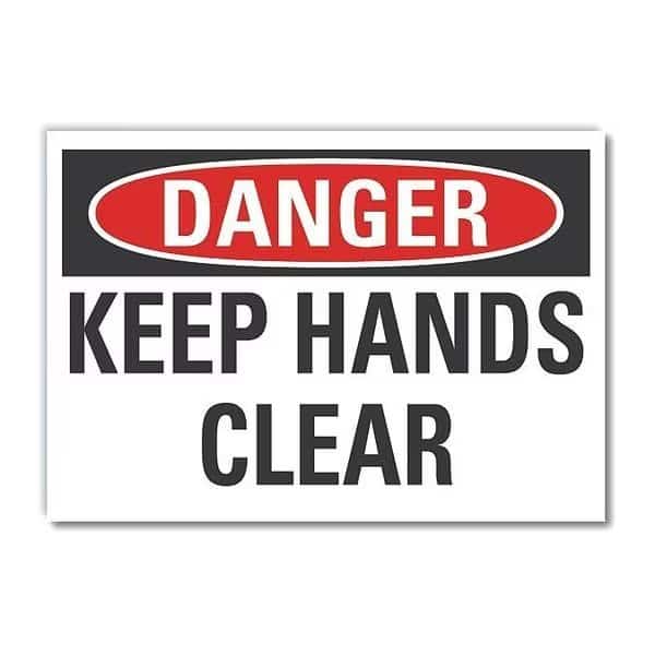 Danger Sign, 3 1/2 in Height, 5 in Width, Reflective Sheeting, Horizontal Rectangle, English
