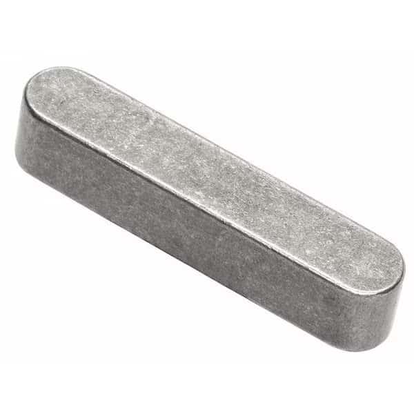 Oversized Machine Key, Round End, Carbon Steel, Plain, 1-3/4 in L, 3/16 in Sq