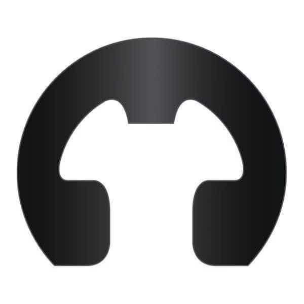 External-E E-Clip, Steel Black Phosphate Finish, 0.156 in Shaft Dia