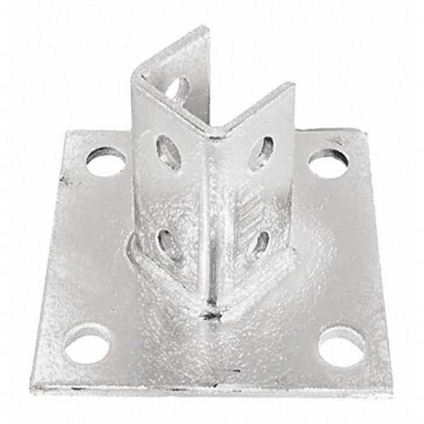 Post Base Angled, 6 Hole, HotDip Galv, PK5