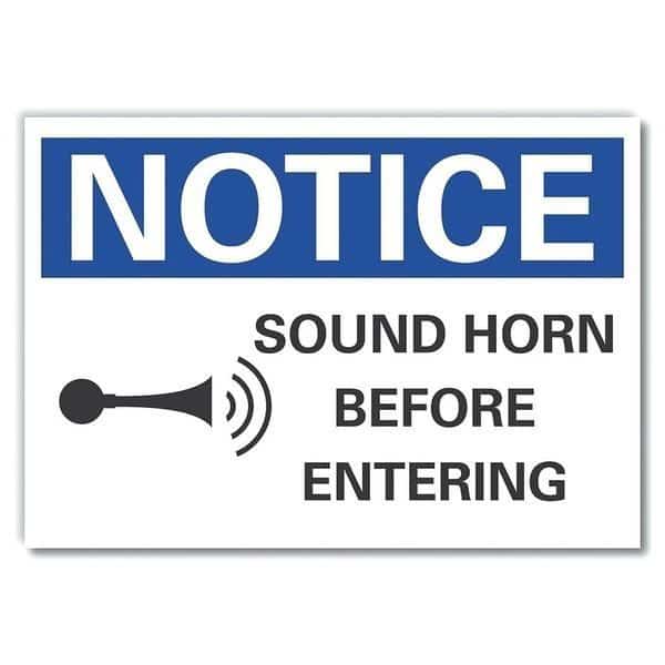 Lift Truck Traffic Notice Reflective Label, 5 in H, 7 in W, LCU5-0075-RD_7X5