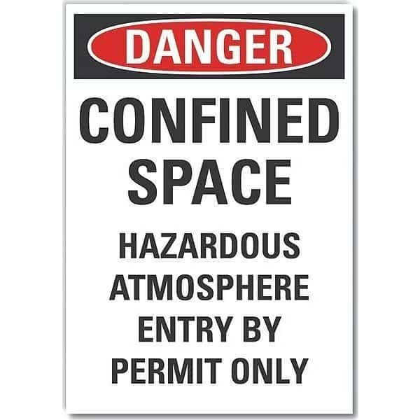 Danger Sign, 10 in H x 7 in W, Non-PVC Polymer, Horizontal Rectangle