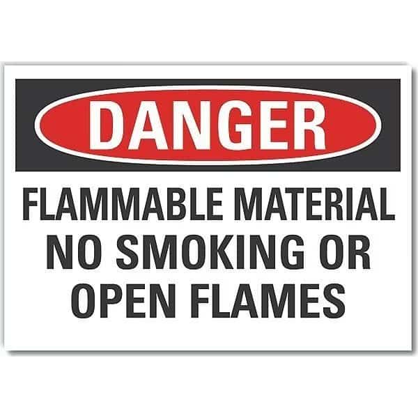 Decal, Danger Flammable Gas, 5 x 3.5", 3 1/2 in H, 5 in W, Reflective Sheeting, LCU4-0609-RD_5X3.5