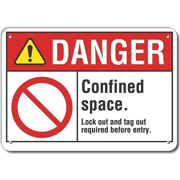 Decal, Danger Confined Space, 14x10", LCU4-0118-NP_14X10