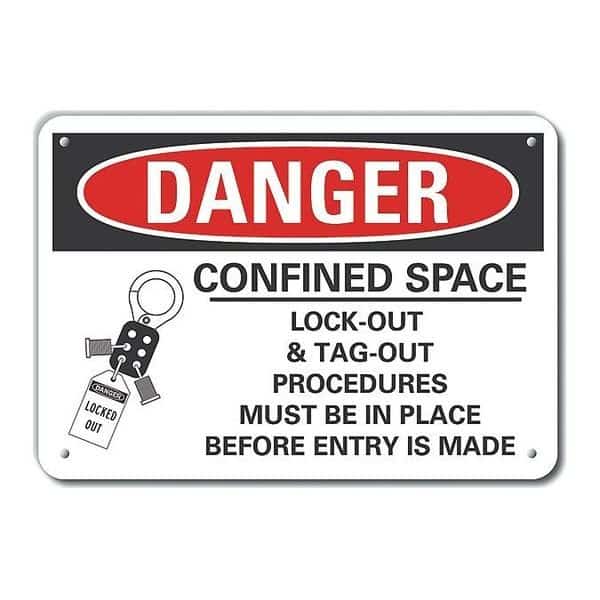 Decal, Danger Confined Space, 14x10", LCU4-0259-NP_14X10