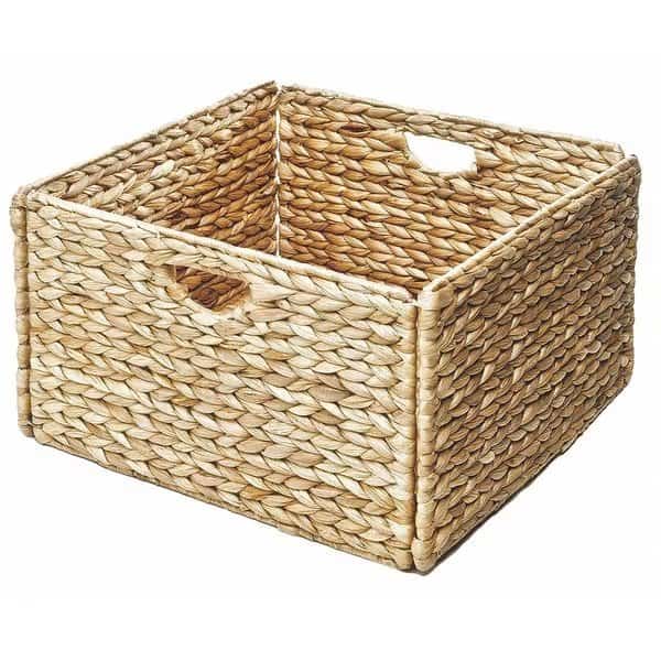 Folding Storage Cube, Hand-Woven, Hyacinth